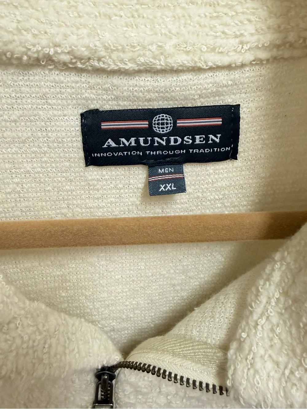 Amundsen Cream Sherpa Quarter Zip Pullover Sweater